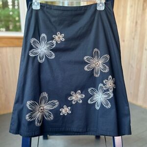 Black a line skirt